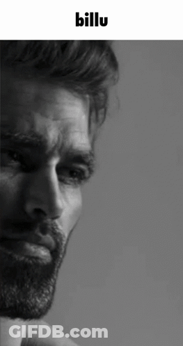 A Black And White Photo Of A Man With A Beard And The Caption Billu GIF