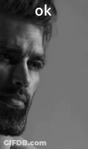 A Black And White Photo Of A Man With A Beard And The Word Ok On The Bottom GIF
