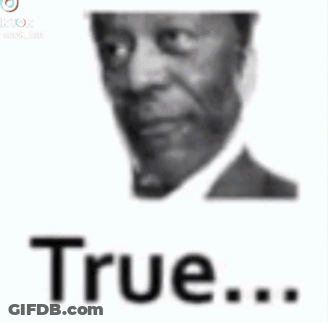 A Black And White Photo Of A Man With A Beard And The Words `` False '' Written Below Him . GIF