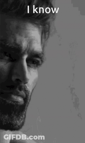 A Black And White Photo Of A Man With A Beard And The Words I Know Above Him GIF
