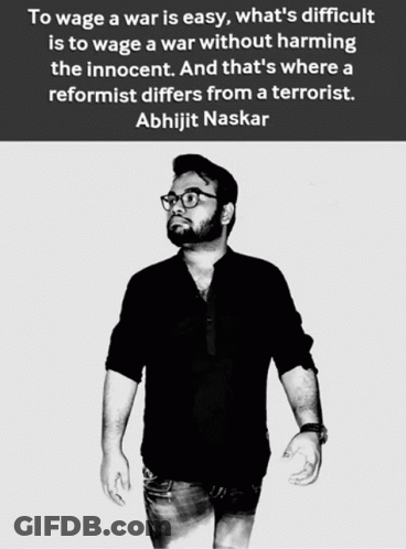 A Black And White Photo Of A Man With A Quote By Abhijit Naskar GIF