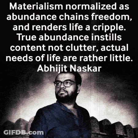 A Black And White Photo Of A Man With A Quote From Abhijit Naskar GIF