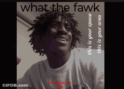 A Black And White Photo Of A Man With Dreadlocks And The Words What The Fawk GIF