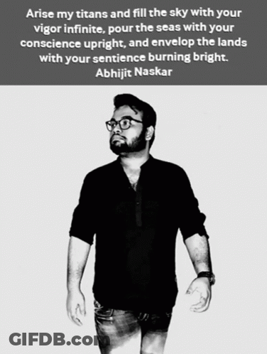 A Black And White Photo Of A Man With Glasses And A Quote By Abhijit Naskar GIF