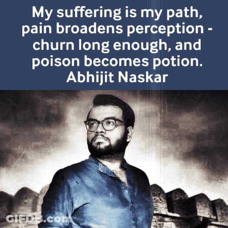 A Black And White Photo Of A Man With Glasses And A Quote By Abhijit Naskar GIF