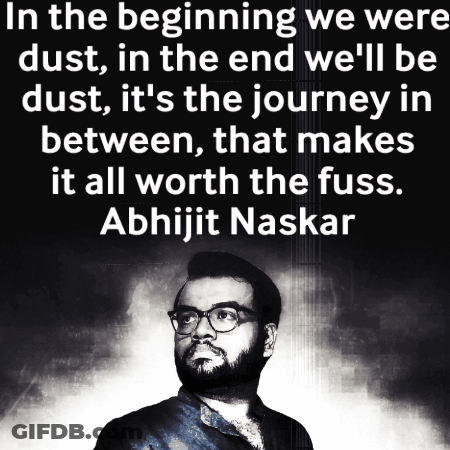 A Black And White Photo Of A Man With Glasses And A Quote From Abhijit Naskar GIF