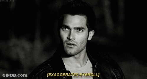 A Black And White Photo Of A Man With His Eyes Closed And The Words `` Exaggerated Eyeroll '' Written Below Him . GIF