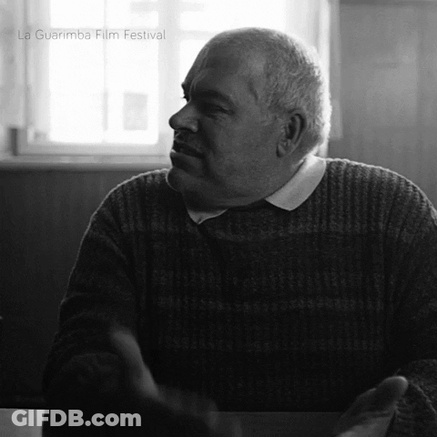 A Black And White Photo Of A Man With La Guarimba Film Festival Written On The Bottom Right GIF