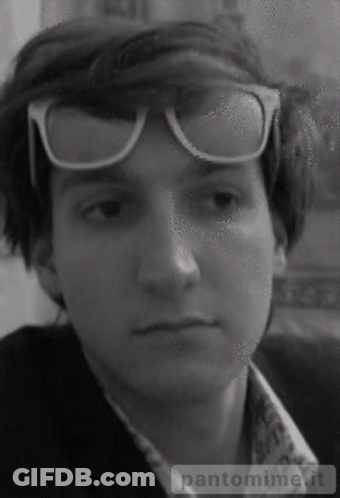 Black And White Photo Of Man With Pantomime Text GIF