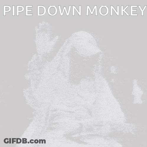 Black And White Photo Of Man With Pipe Down Monkey Text GIF