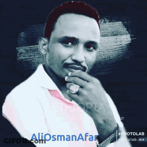 A Black And White Photo Of A Man With The Name Aliosmanafar GIF