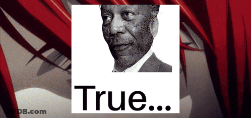 A Black And White Photo Of A Man With The Word True Below Him GIF