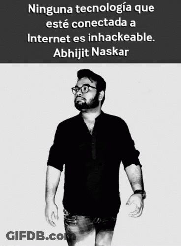A Black And White Photo Of A Man With The Words Abhijit Naskar On The Bottom GIF