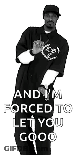 A Black And White Photo Of A Man With The Words And I 'M Forced To Let You Gooo GIF