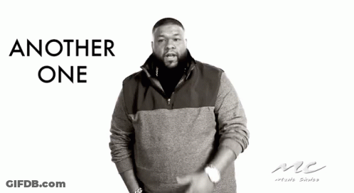A Black And White Photo Of A Man With The Words Another One On The Bottom GIF