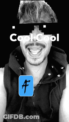 A Black And White Photo Of A Man With The Words Cool Cool On The Top GIF