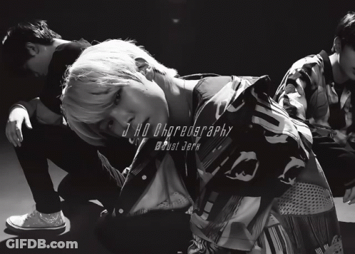 A Black And White Photo Of A Man With The Words J-Hd Choreography Just Jerk On The Bottom GIF