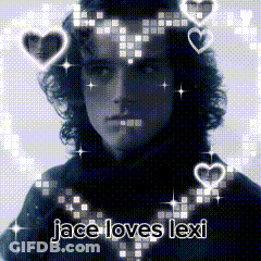 A Black And White Photo Of A Man With The Words Jace Loves Lexi On The Bottom GIF