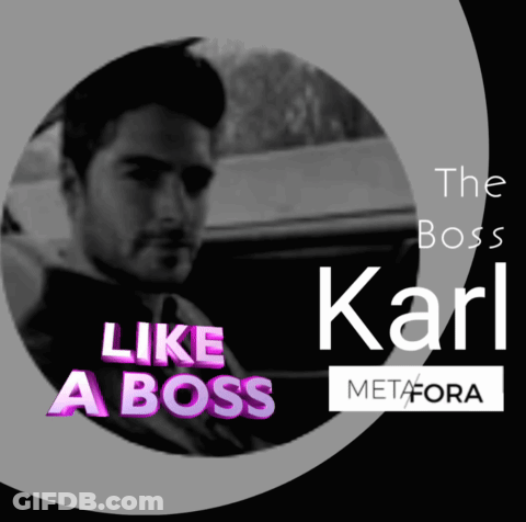 A Black And White Photo Of A Man With The Words Like A Boss GIF