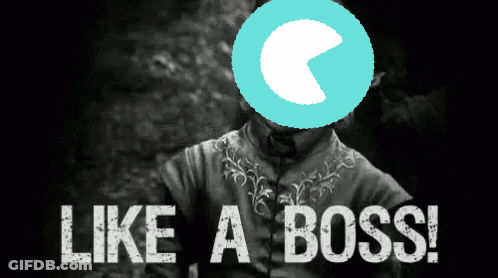 A Black And White Photo Of A Man With The Words Like A Boss Written Below Him GIF