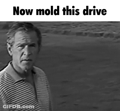 A Black And White Photo Of A Man With The Words " Now Mold This Drive " Above Him GIF