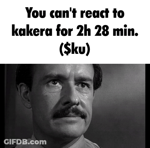 A Black And White Photo Of A Man With The Words " You Can 'T React To Kakera For 2H 28 Min " On The Top GIF
