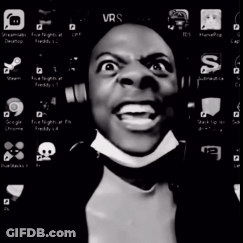 A Black And White Photo Of A Person Playing A Video Game With Vrs Written On The Bottom GIF