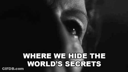 A Black And White Photo Of A Person 'S Eye With A Quote Written Above It GIF