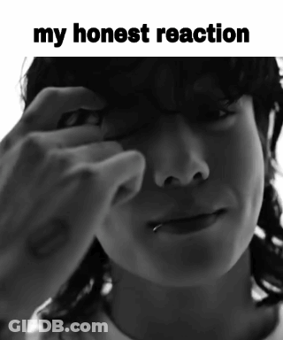 A Black And White Photo Of A Person 'S Face With A Caption That Says My Honest Reaction GIF