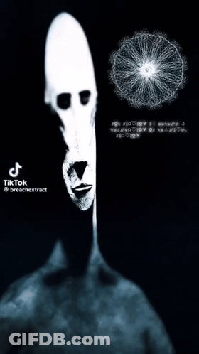 A Black And White Photo Of A Person With A Long Neck And A Tik Tok Watermark GIF