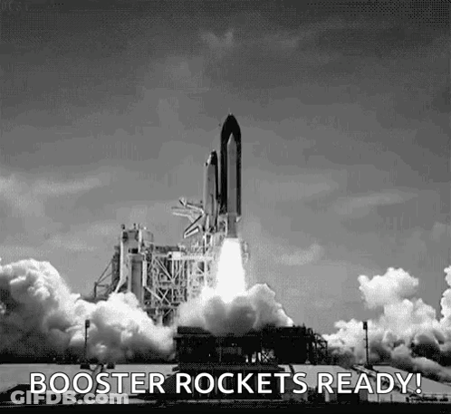 Black And White Rocket Launch Booster Rockets Ready GIF