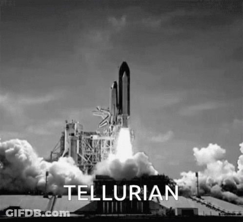 A Black And White Photo Of A Rocket Being Launched With The Words Tellurian Visible GIF