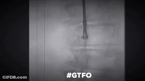 A Black And White Photo Of A Rocket Flying Through The Air With The Hashtag #Gtfo . GIF