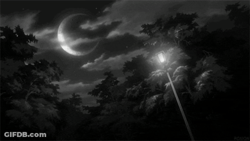 A Black And White Photo Of A Street Light With The Words Tr / Ss Written In White Letters GIF