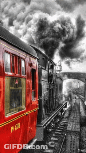 A Black And White Photo Of A Train With The Number W 4786 On The Side GIF