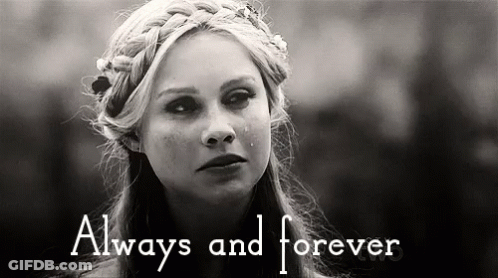 A Black And White Photo Of A Woman Crying With The Words `` Always And Forever '' . GIF