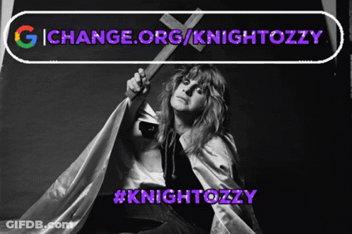 A Black And White Photo Of A Woman Holding A Cross With The Words Change.org/knightozzy Below Her GIF