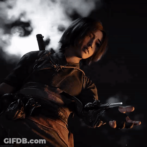 Black And White Woman Holding Sword Darksamurai GIF