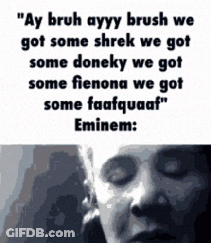 A Black And White Photo Of A Woman 'S Face With A Quote From Eminem . GIF