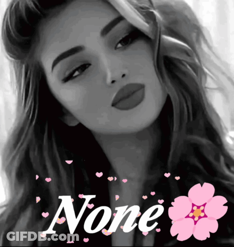 A Black And White Photo Of A Woman With The Name None Written On It GIF
