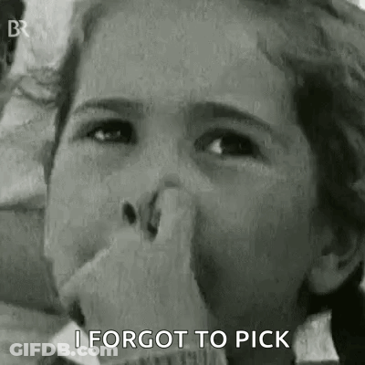 A Black And White Photo Of A Young Girl Covering Her Nose . GIF