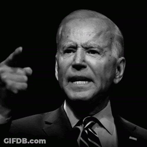 Black And White Biden Photo With Won Over His Face GIF