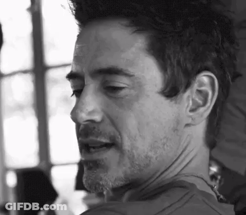 Black And White Robert Downey Jr. Photo GIF