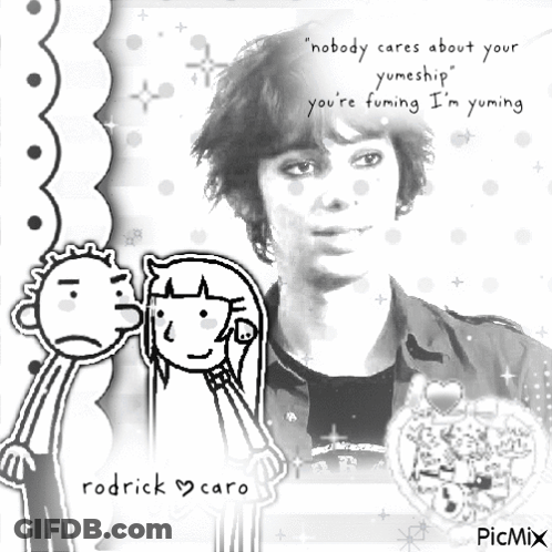 A Black And White Photo Of Rodrick Caro GIF