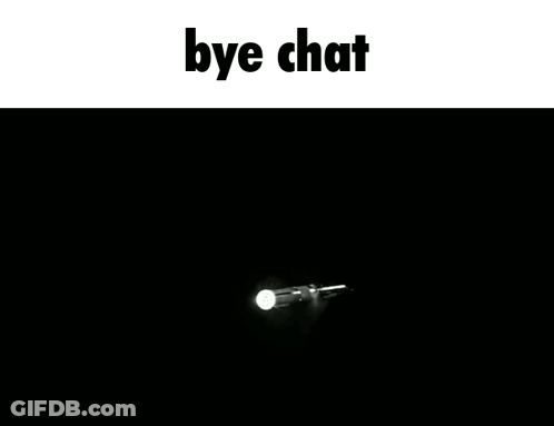 A Black And White Photo Of Smoke With The Words Bye Chat Below It GIF