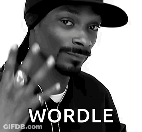 A Black And White Photo Of Snoop Dogg With The Word Wordle Written In White GIF