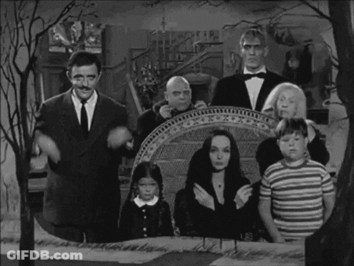 Black And White Addams Family Photo GIF