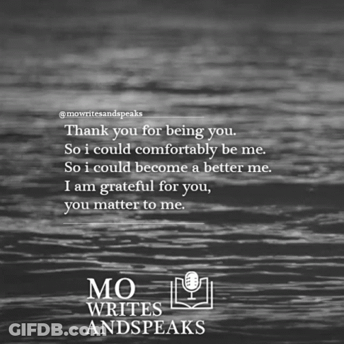 A Black And White Photo Of The Ocean With A Quote From Mo Writes And Speaks Below It GIF