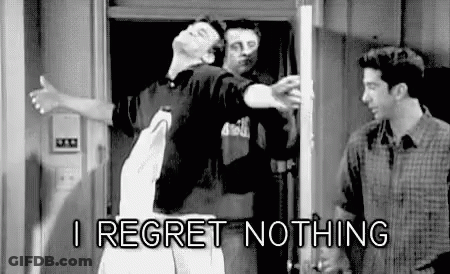 A Black And White Photo Of Three Men Standing Next To Each Other In A Room . GIF