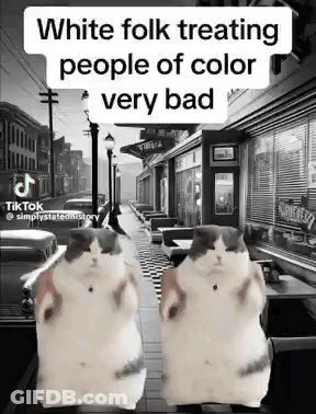 A Black And White Photo Of Two Hamsters Standing On A Sidewalk . GIF